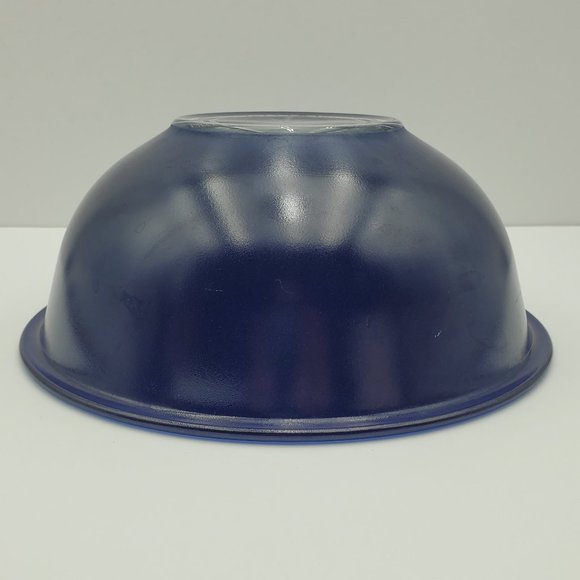 Pyrex Dark Blue 325 Clear Glass Bottom Mixing Nesting Serving 2.5 Quart Bowl - Picture 8 of 9